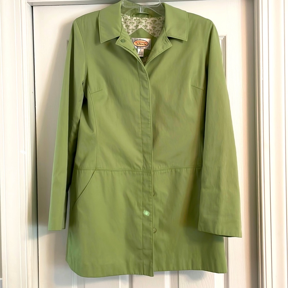 Talbots Short Trench Coat Green
